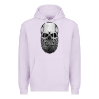 Lilac creepy bald and bearded skull for halloween & skeletons fans t shirt Premium Hoodie - baoMotion