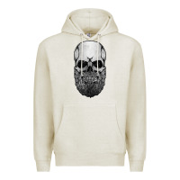 Oatmeal Heather creepy bald and bearded skull for halloween & skeletons fans t shirt Premium Hoodie - baoMotion