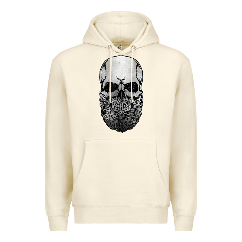 Creepy Bald And Bearded Skull For Halloween & Skeletons Fans T Shirt Premium Hoodie by baoMotion | Teevron