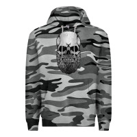 Slate Camo creepy bald and bearded skull for halloween & skeletons fans t shirt Premium Hoodie - baoMotion