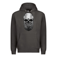 Smoke creepy bald and bearded skull for halloween & skeletons fans t shirt Premium Hoodie - baoMotion