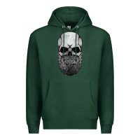 Sports Green creepy bald and bearded skull for halloween & skeletons fans t shirt Premium Hoodie - baoMotion