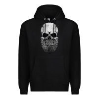 Black creepy bald and bearded skull for halloween & skeletons fans t shirt Premium Hoodie - baoMotion