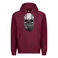 Burgundy creepy bald and bearded skull for halloween & skeletons fans t shirt Premium Hoodie - baoMotion