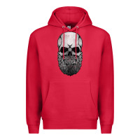 Cardinal creepy bald and bearded skull for halloween & skeletons fans t shirt Premium Hoodie - baoMotion