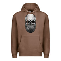 Chestnut creepy bald and bearded skull for halloween & skeletons fans t shirt Premium Hoodie - baoMotion