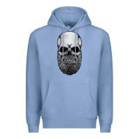 Colony Blue creepy bald and bearded skull for halloween & skeletons fans t shirt Premium Hoodie - baoMotion