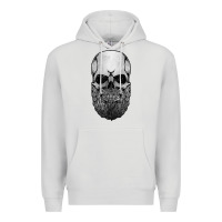 Dove Grey creepy bald and bearded skull for halloween & skeletons fans t shirt Premium Hoodie - baoMotion