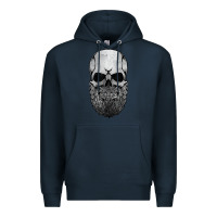 Navy creepy bald and bearded skull for halloween & skeletons fans t shirt Premium Hoodie - baoMotion