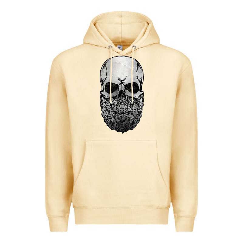 Creepy Bald And Bearded Skull For Halloween & Skeletons Fans T Shirt Premium Hoodie by baoMotion | Teevron