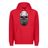 Red creepy bald and bearded skull for halloween & skeletons fans t shirt Premium Hoodie - baoMotion