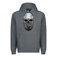 Rock creepy bald and bearded skull for halloween & skeletons fans t shirt Premium Hoodie - baoMotion