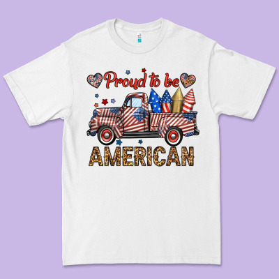 Proud To Be American Truck Premium Tee Designed By Bundleandbundleshop