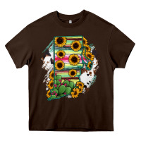 Chocolate Brown Rhode island State aMp Heavy Core Tee - RanaPortraitStore