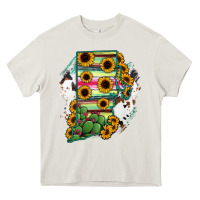 Cream Rhode island State aMp Heavy Core Tee - RanaPortraitStore