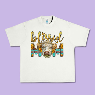 Western Blessed Mom Charolais Bull Mother's Day Urban Heavy Tee Designed By Lillyallendesigns