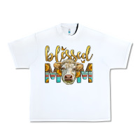 White Western Blessed Mom Charolais Bull Mother's Day Urban Heavy Tee - LillyAllenDesigns