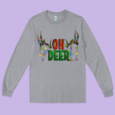 Oh Deer Christmas Long Sleeve Tee Designed By Artiststas