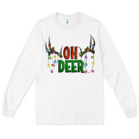 White Oh deer christmas Long Sleeve Tee - Artiststas