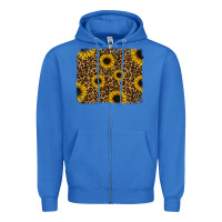 True Royal leopard sunflowers background Zipper Hoodie - RanaPortraitStore