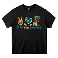 Black Peace Love Hannukah Heavy Core Tee - BundleAndBundleShop