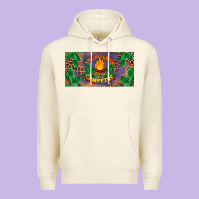 Life Is Better Around The Campfire License Plate Premium Hoodie Designed By Barkaloodesign