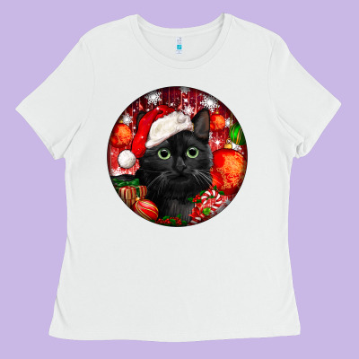 Christmas Bombay Cat Ladies Tee Designed By Lillyallendesigns