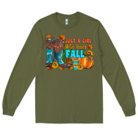 Army Green jusa a girl who loves fall Long Sleeve Tee - Artiststas