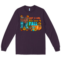 Plum jusa a girl who loves fall Long Sleeve Tee - Artiststas