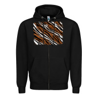 Black Tiger zebra background Zipper Hoodie - RanaPortraitStore