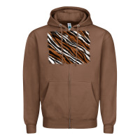 Chestnut Tiger zebra background Zipper Hoodie - RanaPortraitStore