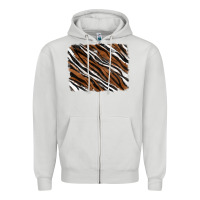 Dove Grey Tiger zebra background Zipper Hoodie - RanaPortraitStore