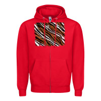 Red Tiger zebra background Zipper Hoodie - RanaPortraitStore