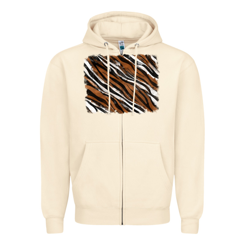 Tiger Zebra Background Zipper Hoodie by RanaPortraitStore | Teevron