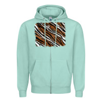 Seafoam Tiger zebra background Zipper Hoodie - RanaPortraitStore
