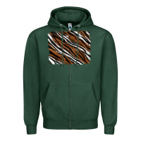 Sports Green Tiger zebra background Zipper Hoodie - RanaPortraitStore