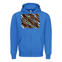 True Royal Tiger zebra background Zipper Hoodie - RanaPortraitStore