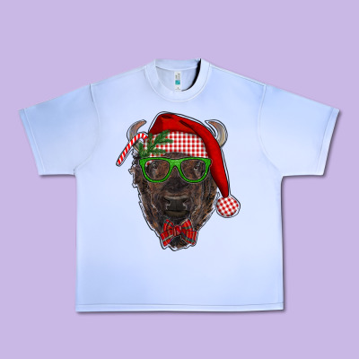 Christmas Bison Urban Heavy Tee Designed By Ranaportraitstore
