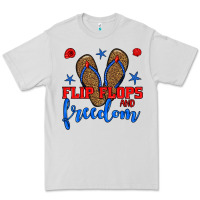 Dove Grey flip flops and freedom Premium Tee - BundleAndBundleShop
