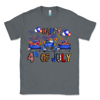 Charcoal Heather Western Truck Hello Fourth Of July America Classic Tee - FaDigitalArtStudio