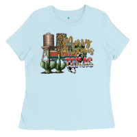 Baby Blue merry christmas texas Ladies Tee - SublimationCraftShop