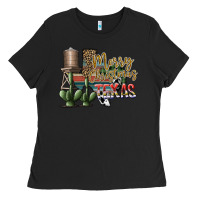 Black merry christmas texas Ladies Tee - SublimationCraftShop