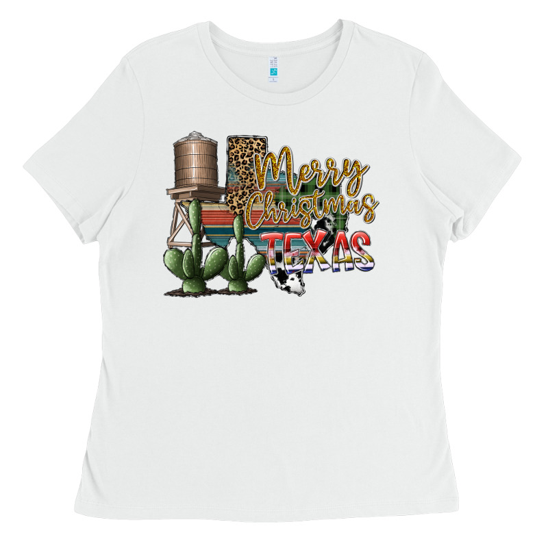 Merry Christmas Texas Ladies Tee by SublimationCraftShop | Teevron