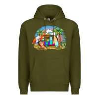 Army Green camp life beach Premium Hoodie - BarkalooDesign