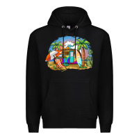 Black camp life beach Premium Hoodie - BarkalooDesign