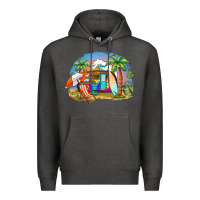 Charcoal Heather camp life beach Premium Hoodie - BarkalooDesign