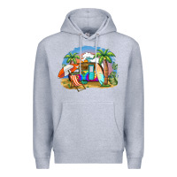 Heather Grey camp life beach Premium Hoodie - BarkalooDesign