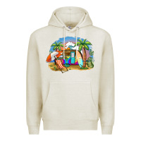 Oatmeal Heather camp life beach Premium Hoodie - BarkalooDesign