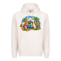 Pale Pink camp life beach Premium Hoodie - BarkalooDesign