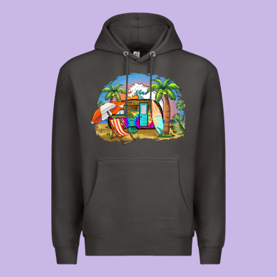 Camp Life Beach Premium Hoodie Designed By Barkaloodesign